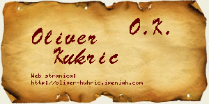 Oliver Kukrić vizit kartica